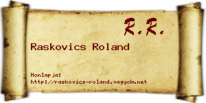Raskovics Roland névjegykártya