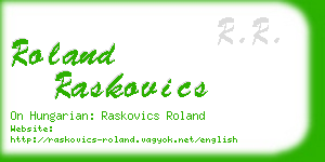 roland raskovics business card